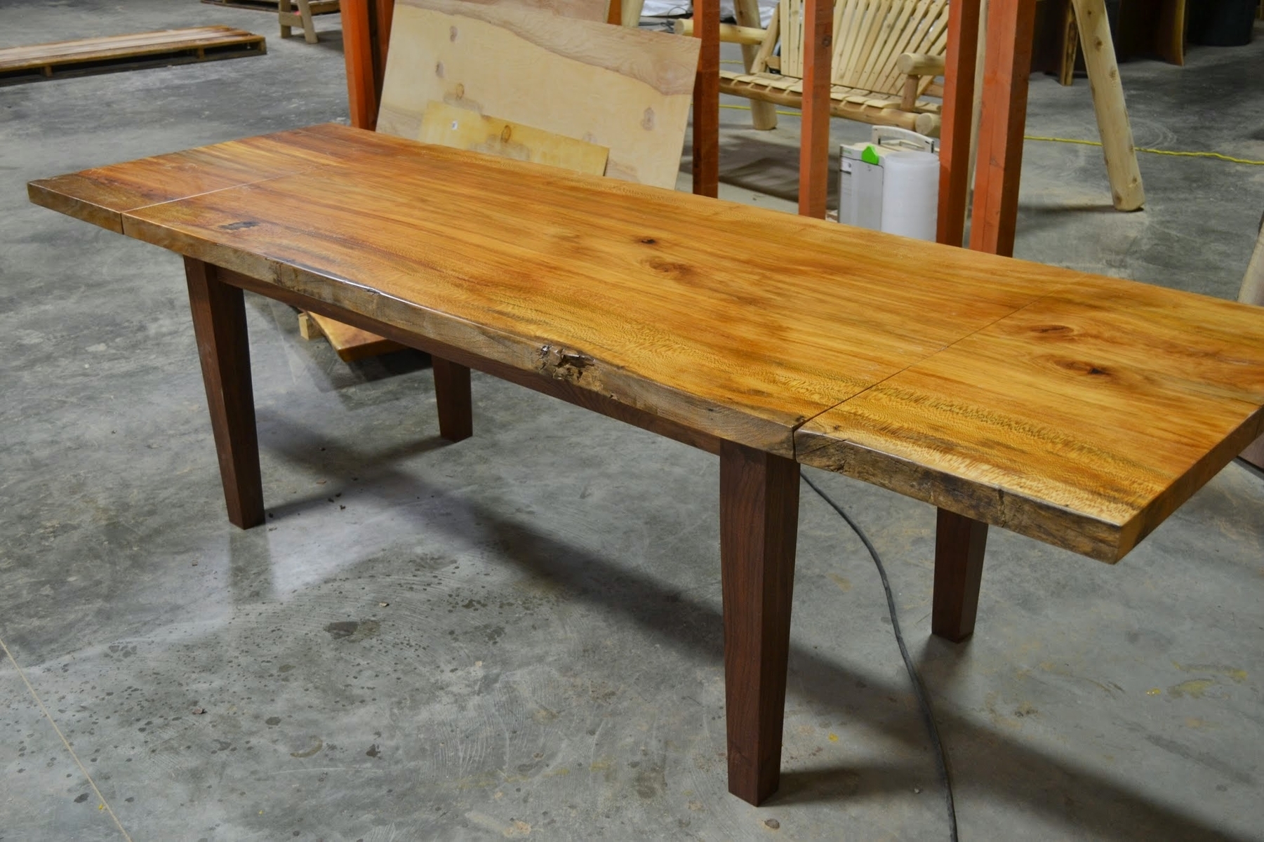 Live Edge Slab Dining Table With Extensions