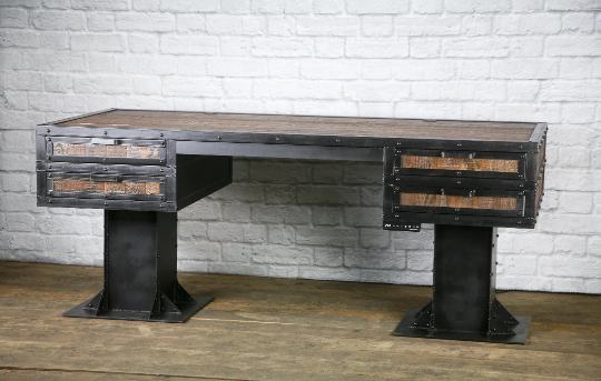 Industrial Sit/Stand Desk, Reclaimed Wood Sit To Stand Desk, Industrial Office Desk, Rustic Up Desk