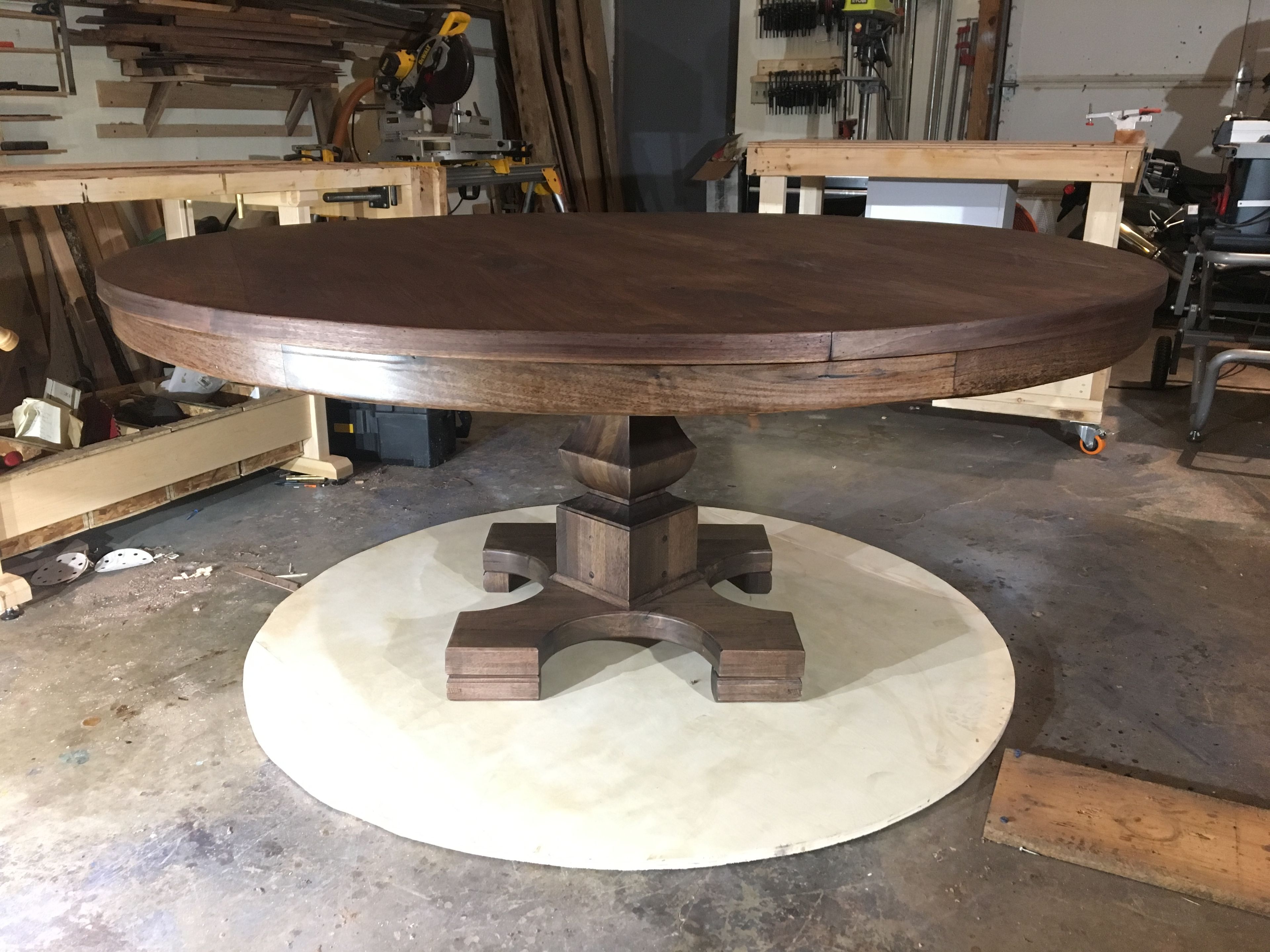 Solid Black Walnut Round Dining Table 72