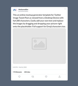 Twitter Single Image Post Mockup (280 Characters)