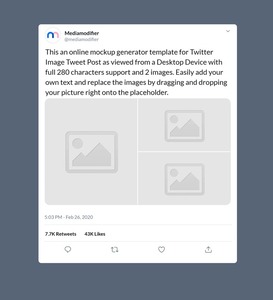 Twitter Image Post Mockup Generator (3 Images)