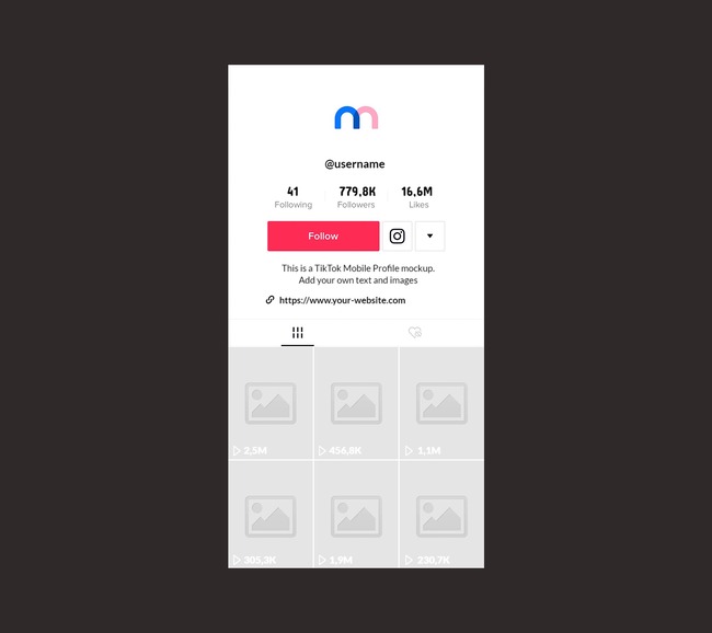 TikTok Mobile Profile Mockup (with View Count) preview image