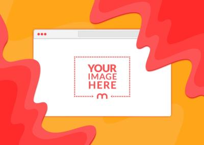 Website Screen Mockup with Red and Orange Colors