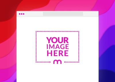 Website Screen Mockup with Color Background