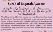 Surah Al Baqarah Ayat 285 Latin Arab Beserta Artinya Tentang Rukun Iman