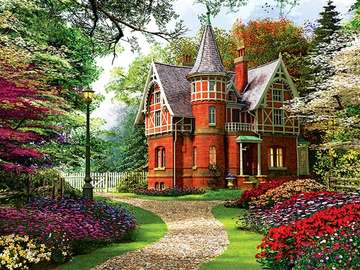 Mansion with garden online puzzle