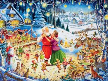 Dancing with Santa Claus. jigsaw puzzle online