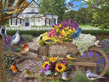 Birds and flowers online puzzle