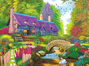 House with purple roof jigsaw puzzle online