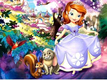 a little princess with her little animals jigsaw puzzle online