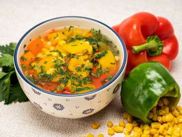 Vegetable soup with corn online puzzle