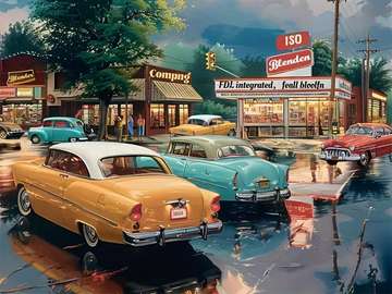 American cars from the 1950s jigsaw puzzle online