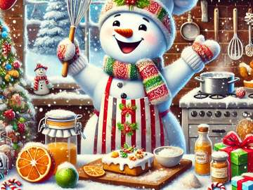 Chef Snowman jigsaw puzzle online