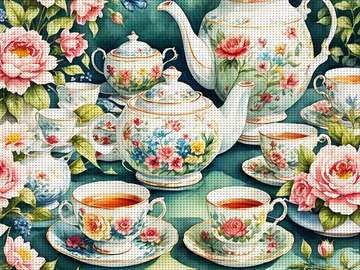 floral tea set online puzzle