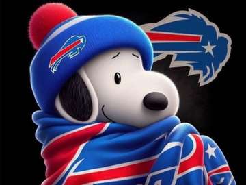 Snoopy says, “Let's Go Buffalo! ” online puzzle