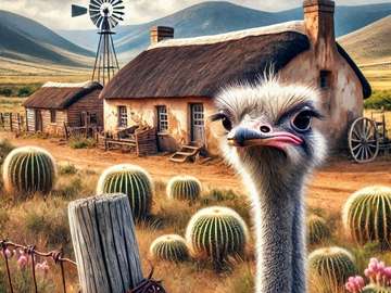 Funny ostrich jigsaw puzzle online