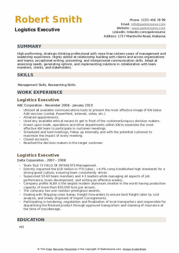 logistics resume example 3+ logistics resume examples [with guidance]