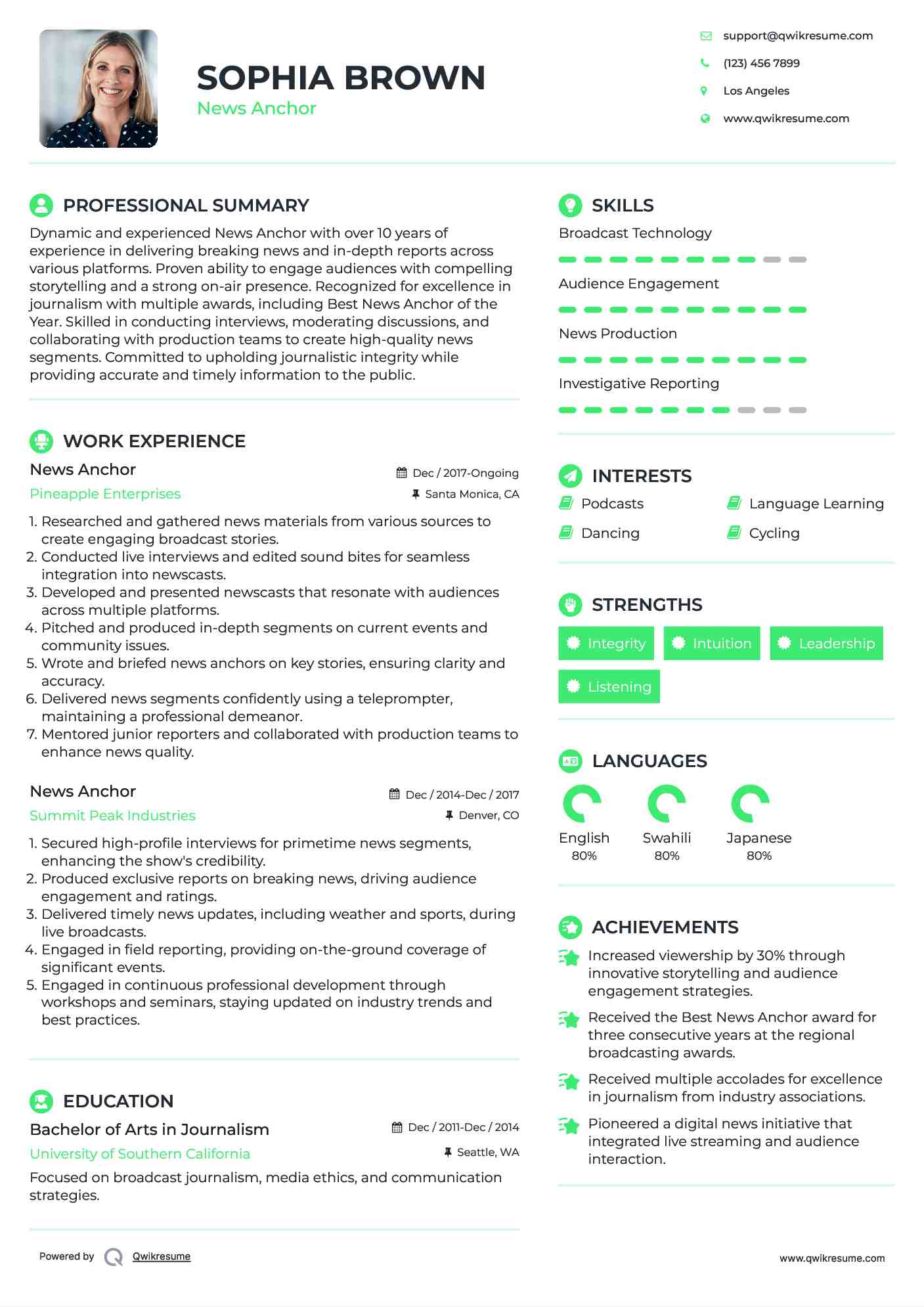 Anchor Resume Template Word Format 2023 Resumekraft L - vrogue.co