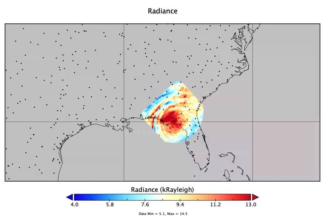 Hurricane Helene’s Gravity Waves Revealed by NASA’s AWE