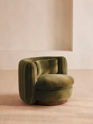 Vivienne Armchair - Velvet - Olive - Hover Image