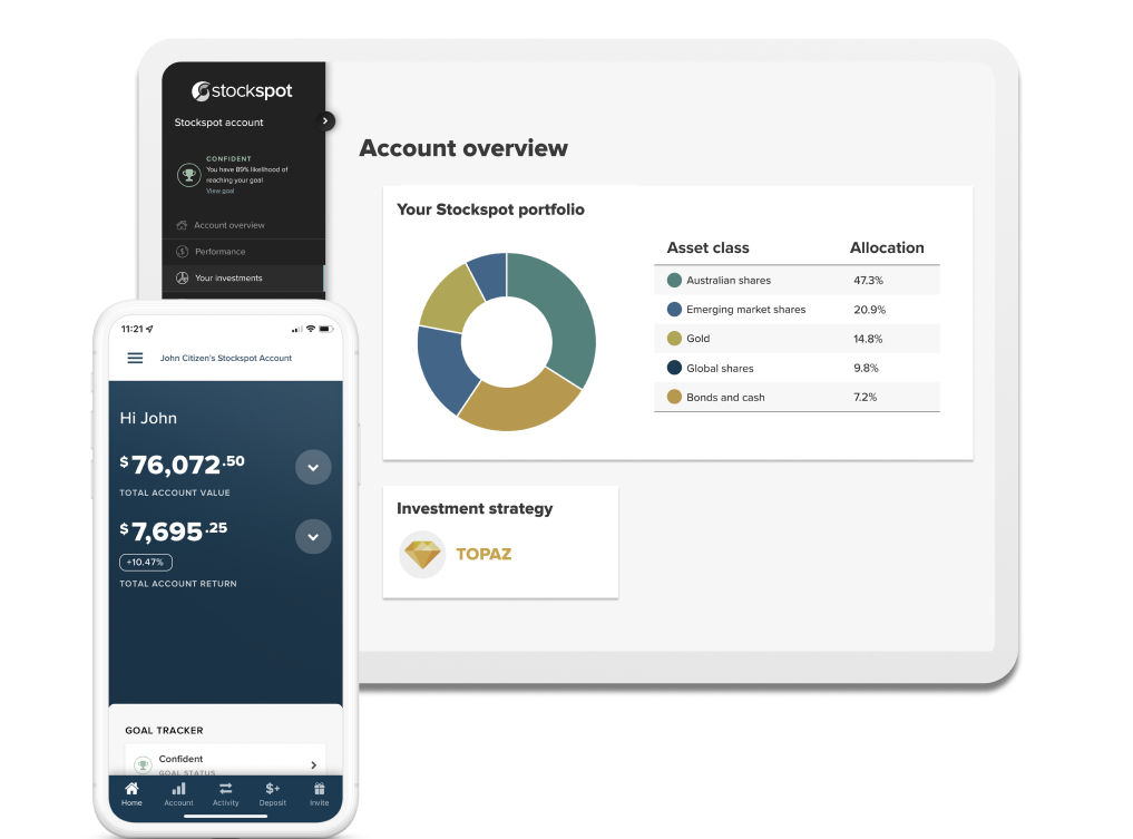 A personalised mobile dashboard to view your portfolio