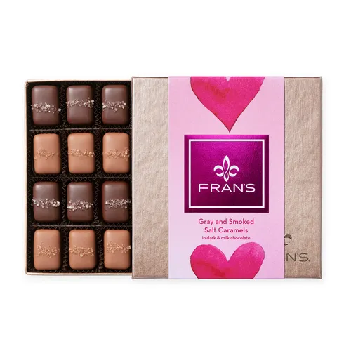 Fran's Chocolates Gray Smoked Salt Caramels Valentine's Gift Box