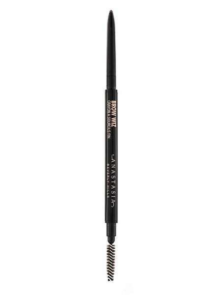 Anastasia Beverly Hills brow wiz ultra-slim retractable detail pencil with spoolie on white background