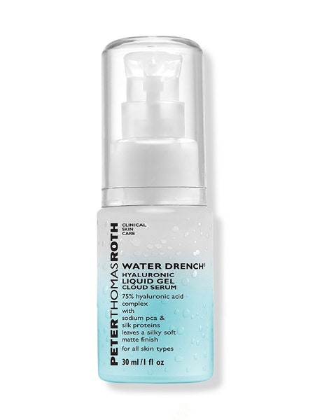 Peter Thomas Roth water drench hyaluronic liquid gel cloud serum on white background