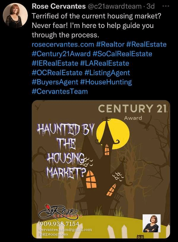 Screenshot of real estate ad on X or Twitter