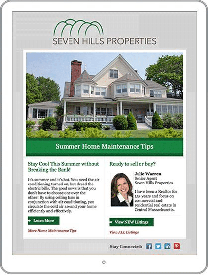 Example of a real estate newsletter direct email