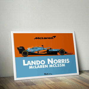 2021 Gulf McLaren MCL35M Print Lando Norris Limited Edition - Scuderia GP from the F1 Posters & Prints store collection.