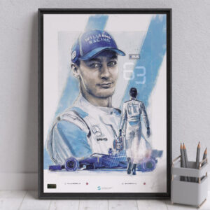 George Russell, Williams Racing Formula 1 Wall Art – Limited edition of 250 from the F1 Posters & Prints store collection.