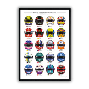 2022 Formula 1 Driver's Helmets wall art posters from the F1 Posters & Prints store collection.