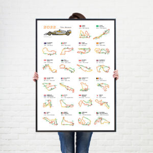 Formula 1 2022 Detail Circuit Calendar Fixtures Poster  by Billeresque