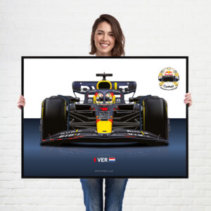 Max Verstappen 2022 Red Bull F1 car from the F1 Posters & Prints store collection.