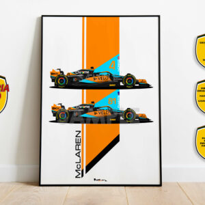 McLaren 2023 Team F1 Print Lando Norris Oscar Piastri - Scuderia GP F1 Posters & Prints by ScuderiaGP