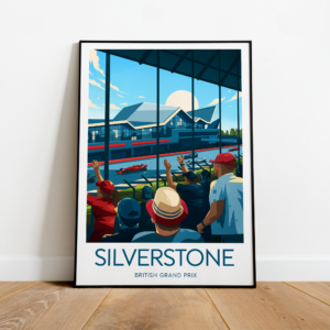 Silverstone poster, F1 Silverstone artwork, F1 Silverstone circuit, British Grand Prix, British Grand Prix print, Black frame F1 Posters & Prints by ToucanArtwork