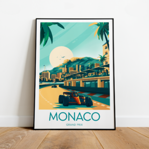 Monaco poster, Monaco artwork, Circuit de Monaco , Grand Prix, F1 collection, Black frame F1 Posters & Prints by ToucanArtwork