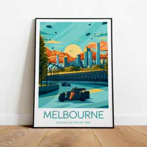 Melbourne poster, Australian Grand Prix artwork, Albert Park Circuit, Grand Prix, F1 print collection, Black frame F1 Posters & Prints by ToucanArtwork