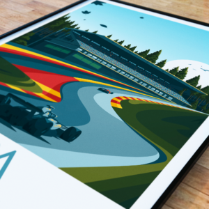 Spa poster, F1 Belgian Grand Prix, Belgian Grand Prix artwork, Spa print , Fan art, Black frame F1 Posters & Prints by ToucanArtwork