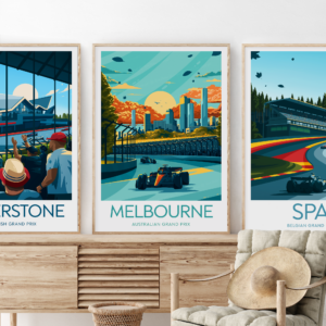 Melbourne poster, Australian Grand Prix artwork, Albert Park Circuit, Grand Prix, F1 print collection, Black frame F1 Posters & Prints by ToucanArtwork