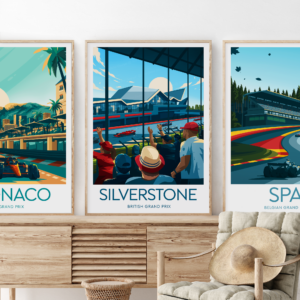 Silverstone poster, F1 Silverstone artwork, F1 Silverstone circuit, British Grand Prix, British Grand Prix print, Black frame F1 Posters & Prints by ToucanArtwork