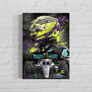 F1 Lewis Hamilton & car print, A3 Limited edition poster Formula one wall art from the F1 Posters & Prints store collection.