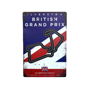 British Grand Prix Vintage Metal Sign, F1 Retro Wall Art Decoration Print, Gift for Formula 1 Fans from the F1 Posters & Prints store collection.