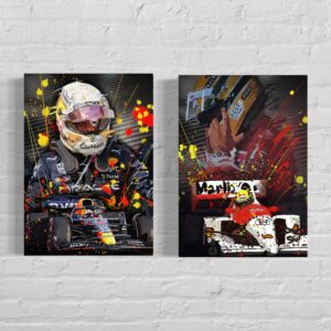 F1 Ayrton Senna & car print A3 Limited edition poster Formula one wall decor 2022 formula 1 from the F1 Posters & Prints store collection.