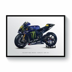 Valentino Rossi Yamaha YZR-M1 MotoGP Bike Print  by Pit Lane Prints