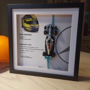 Lewis Hamilton Mercedes 2014-2022 Helmet Art Box Frame 1/43 Diecast Car Bburago F1 Posters & Prints by ScuderiaGP