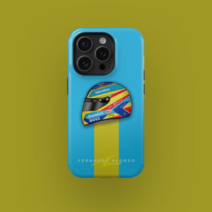 Fernando Alonso 2024 Helmet Phone Case from the F1 Phone Cases store collection.