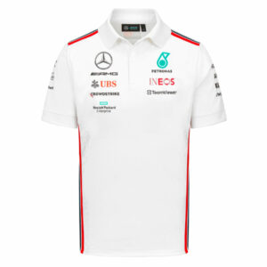 2023 Mercedes AMG Petronas Mens Team Polo Shirt (White) - Small Adults  by Race Crate