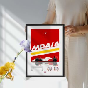 McLaren MP4/4 Poster, F1, Formula 1, Ayrton Senna, F1 Merch, Poster, Print, Wall Art, McLaren Racing, Alain Prost from the F1 Posters & Prints store collection.